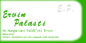 ervin palasti business card